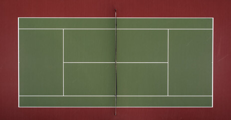 Top down view of a real tennis court