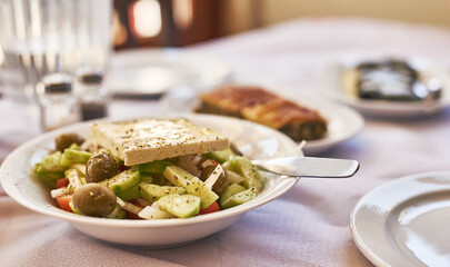 Indulge the healthy way. Shot of a delicious salad on a plate with no people.