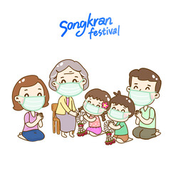 Illustration for Songkran Festival Thailand.