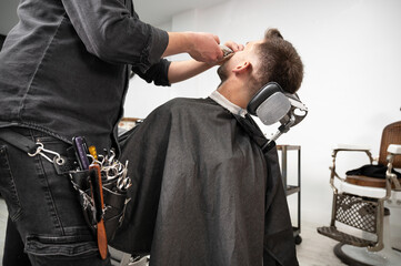 Work at the barber shop. High quality photo