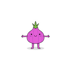 Cute red onion cartoon character
