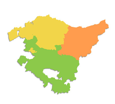 recommend clip art: Basque Country map, administrative division,  individual regions, color map isolated on white background, blank