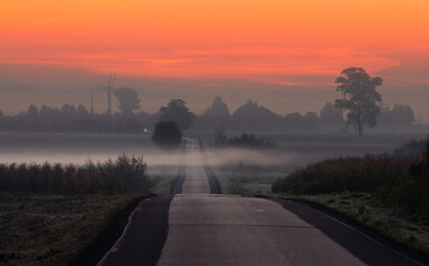 road in the morning