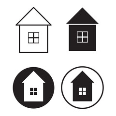 House icons set in flat style. Logo symbol. Vector illustration. stock image. 