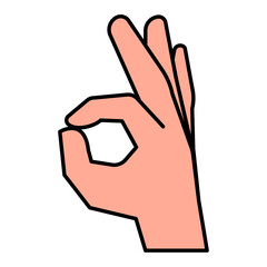 Ok sign. Thumb up like icon. Business concept. Finger gesture. Vector illustration. stock image.