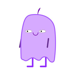 Purple ghost, great design for any purposes. Funny cartoon character. Vector illustration. stock image. 