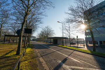 Midsummer boulevard in morning light in Milton Keynes. England