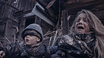 Children without a home, apocalypse, war