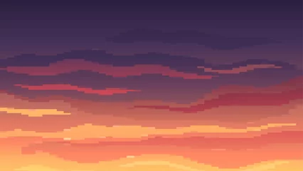 Fototapete Rund Aubergine Pixelated Sunset 1  © Beesox Studios