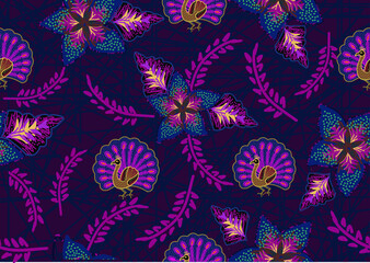 Indonesian batik motif with a very distinctive plant pattern. Exclusive vector for design