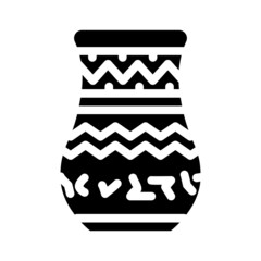 vase egypt glyph icon vector. vase egypt sign. isolated contour symbol black illustration
