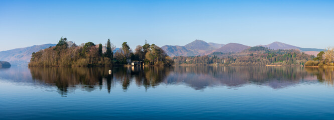Fototapeta premium Derwentwater lake panorama in Lake District, Cumbria. England