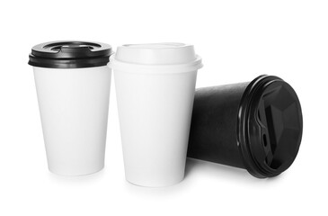 Takeaway cups for drink isolated on white background