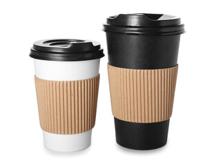 Takeaway cups for drink isolated on white background