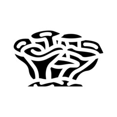 maitake mushroom glyph icon vector. maitake mushroom sign. isolated contour symbol black illustration