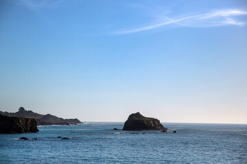 View of the Pacific Ocean along the California Coast, Mendocino, United States.