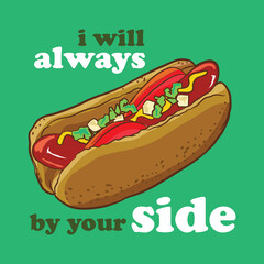 Hot Dog vector illustration design, perfect for cafe poster, tshirt and wall decor design