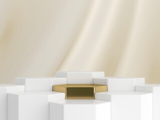 Abstract background, mock up scene with podium geometry shape for product display. 3D rendering