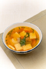 家庭料理　高野豆腐とセロリのキムチスープ　日本