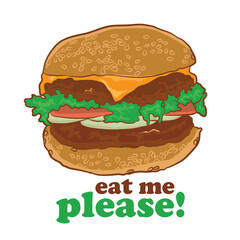 Burger vector illustration design, perfect for cafe poster, tshirt and wall decor design