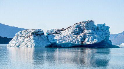blue iceberg in polar regions