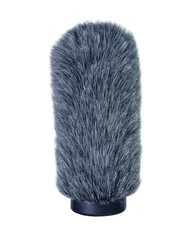 Fur windshield for microphone gun isolated on white background