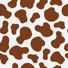 Vector brown cow print pattern animal Seamless. Cow skin abstract for printing, cutting, and crafts Ideal for mugs, stickers, stencils, web, cover. wall stickers, home decorate and more.
