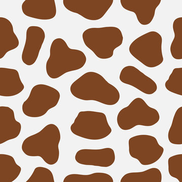 Vector brown cow print pattern animal Seamless. Cow skin abstract for printing, cutting, and crafts Ideal for mugs, stickers, stencils, web, cover. wall stickers, home decorate and more.