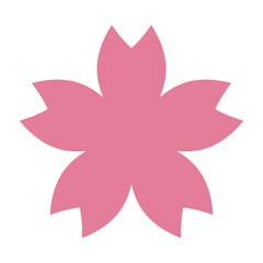 Silhouette icon of pink cherry blossom. Vector.