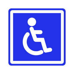 Blue sign for wheelchair only. Vector.
