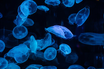 Moon Jellyfish in aquarium tank version 4