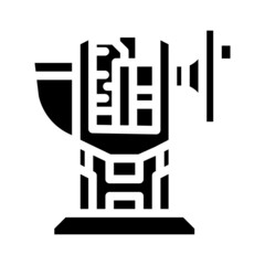 home tablet press glyph icon vector. home tablet press sign. isolated contour symbol black illustration
