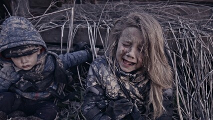 Children without a home, apocalypse, war