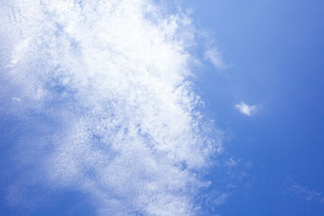 blue sky background with small clouds .