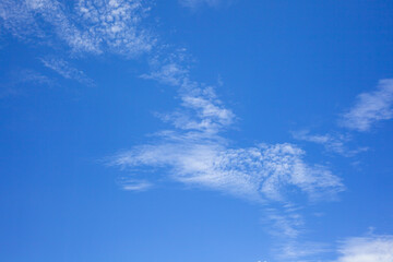 Blue sky and white clouds.
