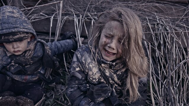 Children without a home, apocalypse, war