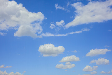 blue sky background with small clouds .