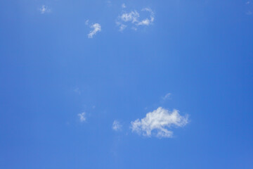 blue sky background with small clouds .