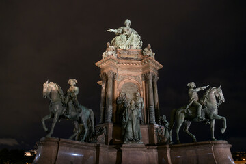 Monument of empress Maria Theresa on Maria Theresa Square in Vienna, Austria. January 2022 