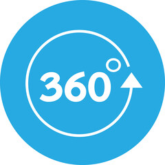 360 Degree icon sign symbol design