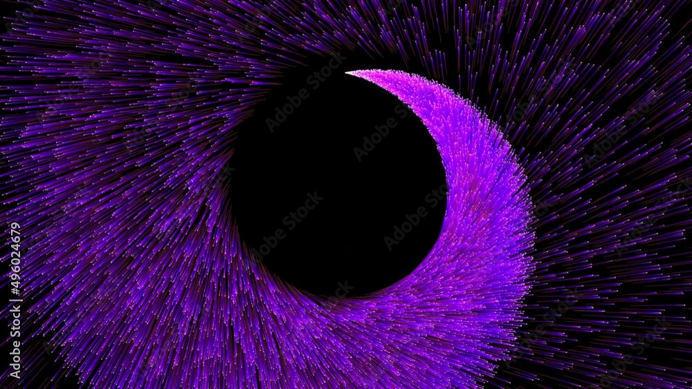 Poster 4k abstract seamless loop glow purple particles streak flow swirl effect motion background for your 