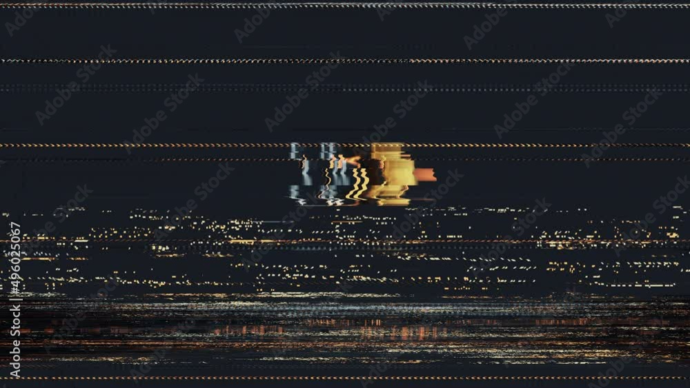 Aufkleber thank you for watching comment like share subscribe text word gold light animation loop with glitch 
