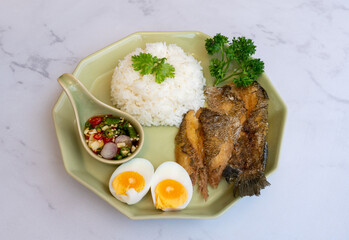 Mixed Spicy Mala Grilled Meats and Vegetables and Fish Rice Dishes