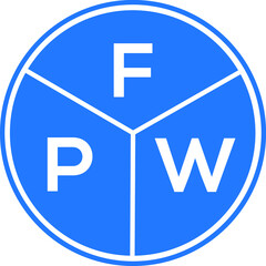 FPW letter logo design on black background. FPW  creative initials letter logo concept. FPW letter design
