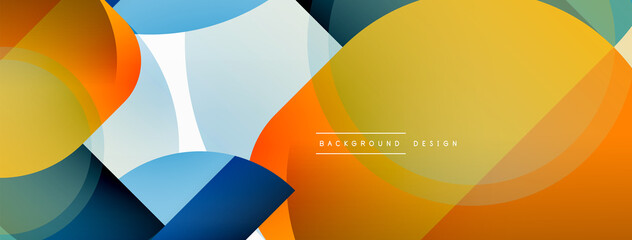 Round triangle shapes lines and circles. Geometric vector illustration for wallpaper banner background or landing page