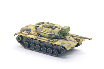 World war II tank model toy isolate on white background