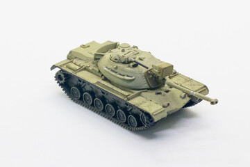 World war II tank model toy isolate on white background