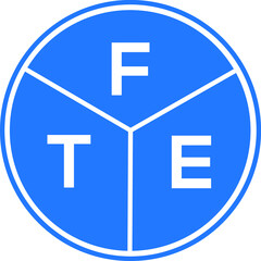 FTE letter logo design on White background. FTE creative Circle letter logo concept. FTE letter design .