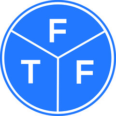 FTF letter logo design on White background. FTF creative Circle letter logo concept. FTF letter design. 