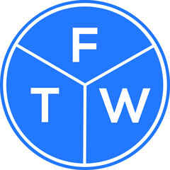 Obraz premium FTW letter logo design on White background. FTW creative Circle letter logo concept. FTW letter design. 